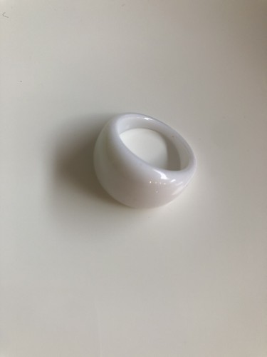 White chunky wide plastic ring - wide,