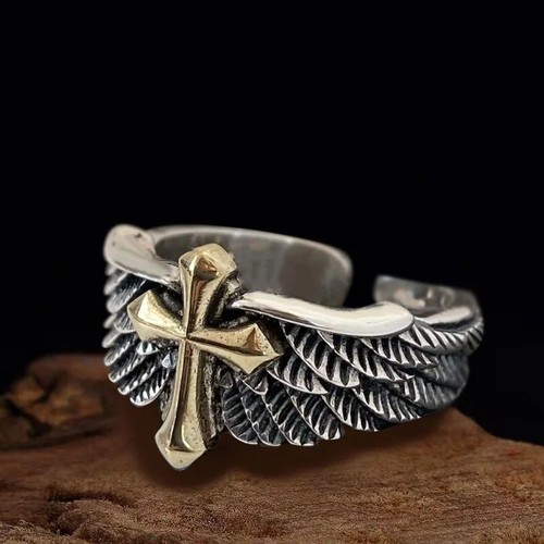 Retro feather graffiti - retro, ring