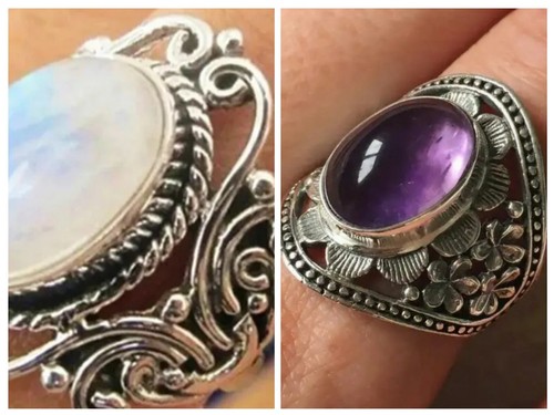 Amethyst moonstone vintage - amethyst,