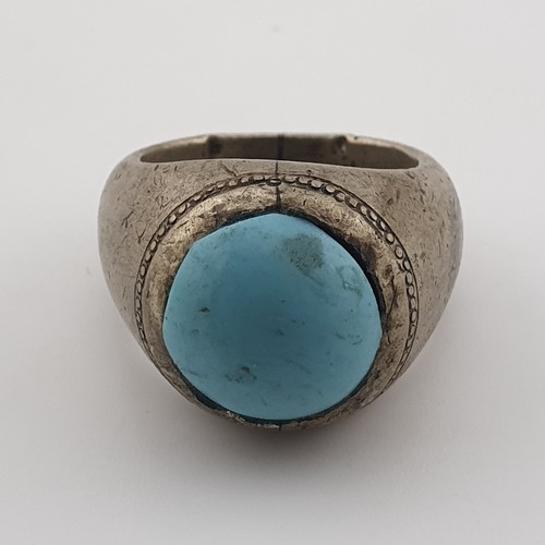 Antique chunky brass ring with - chunky,