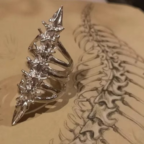 Cyberpunk gothic skeleton ring - cyberpunk,