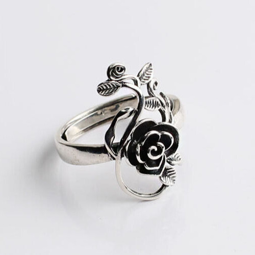 925 sterling silver rose leaf - rose,