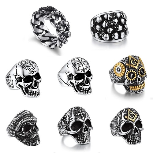 Skull ring stainless steel - u7,