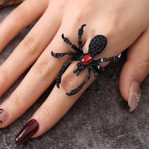 Gothic spider open ring - spider,