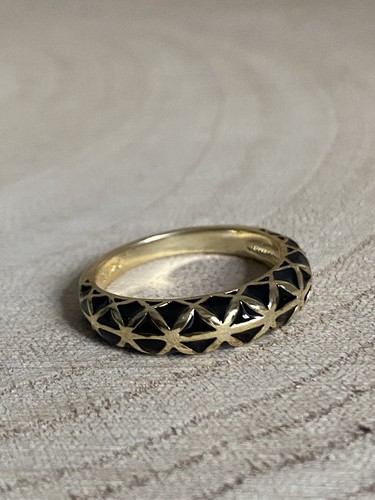Retro band ring - ring, black