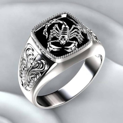 Retro scorpion ring men - scorpion, men's