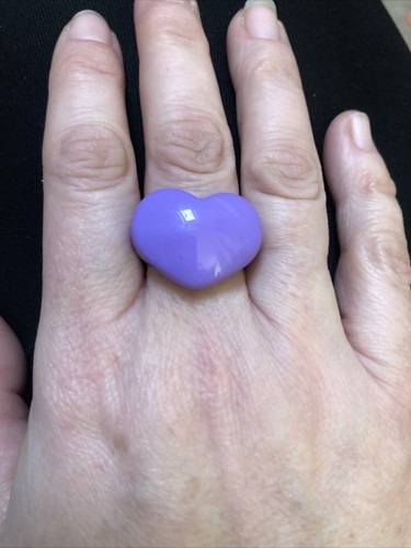 Purple heart shape chunky - purple,