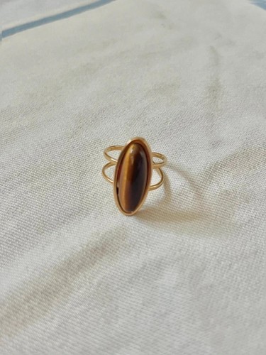 Gold plated brown tiger eye - gold,