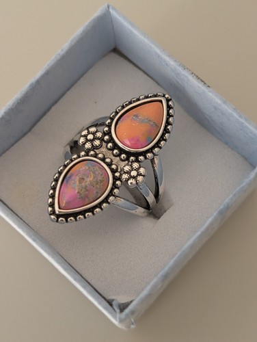 Silver tone double teardrop - silver,