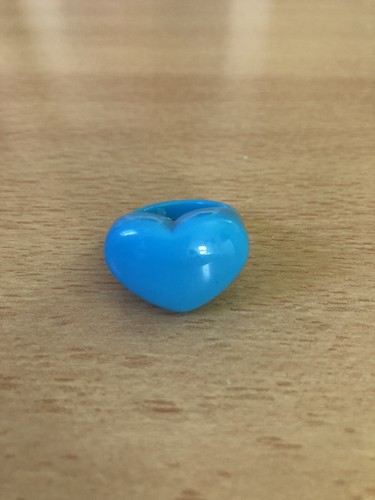 Light blue heart shape chunky - blue,