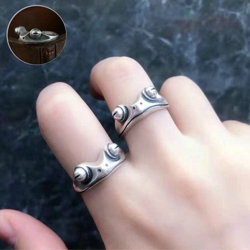 Frog rings silver plated - frog,